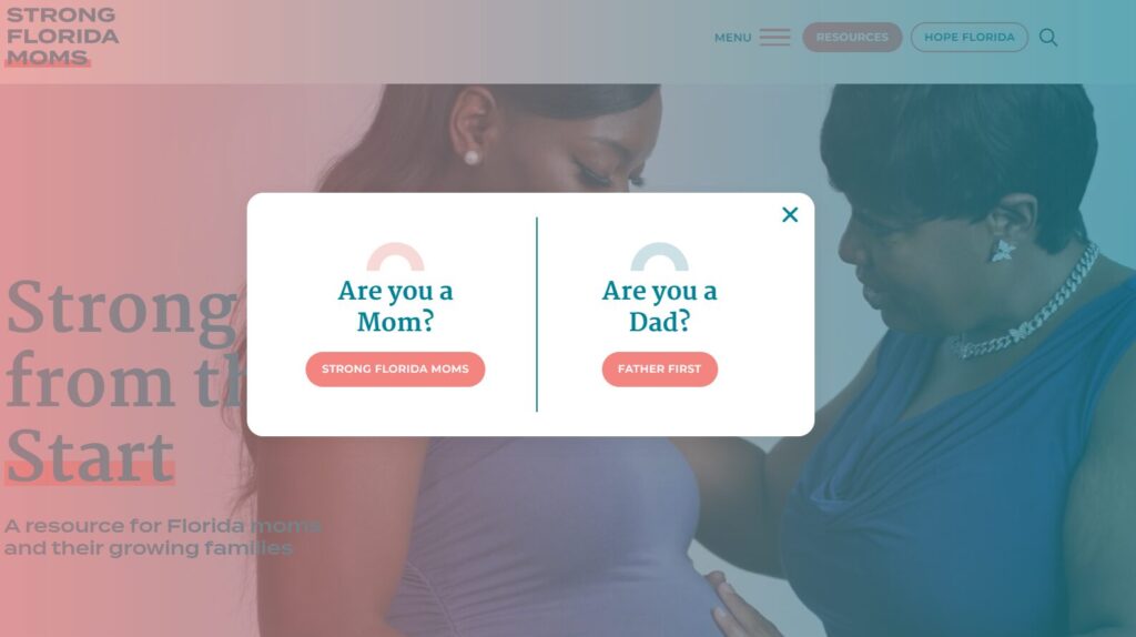 Strong Florida Moms webpage