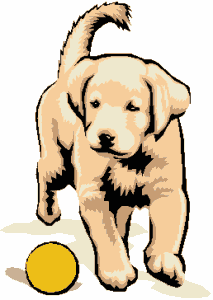 icon of a puppy and its toy